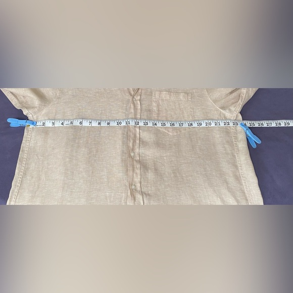 Frank & Eileen Rory Long Sleeve Linen Shirtdress dress Size: XL Sand - Picture 15 of 16